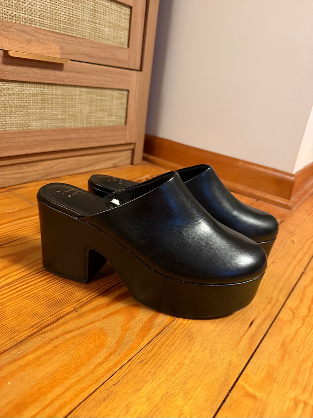 a new day Black Platform Mule Clogs